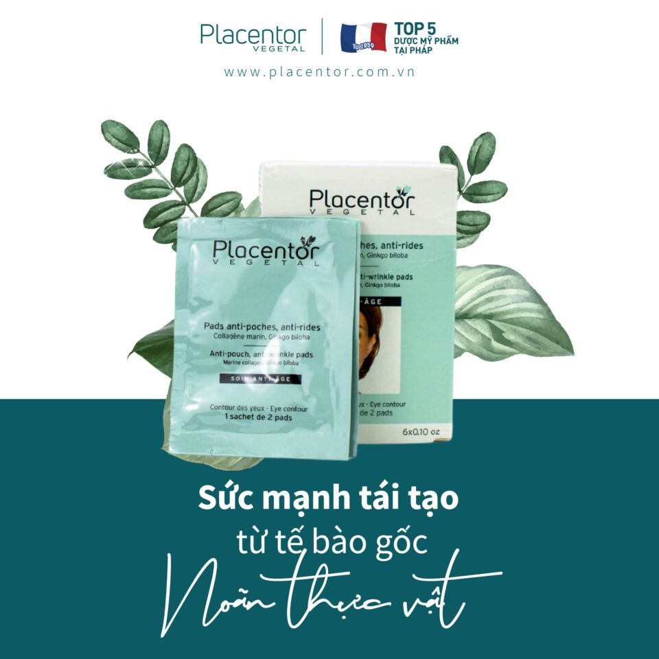 Mặt nạ giảm nhăn và bọng mắt Placentor Vegetal Anti-Pouch, Anti-Wrinkle Pads