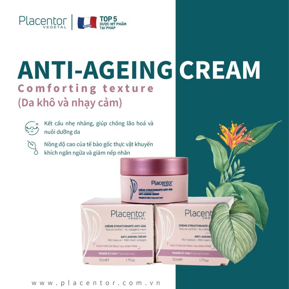 Thành phần và công dụng của Kem chống lão hóa Placentor Vegetal Anti Ageing Cream